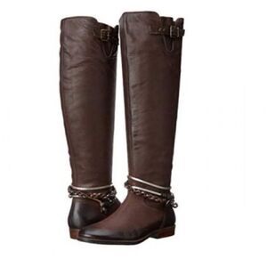 OTBT Trout Creek leather riding boots brown zip up size 8